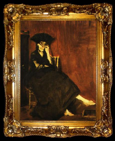 framed  Edouard Manet Berthe Morisot with a Fan, ta009-2